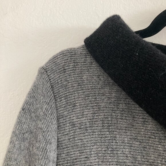 Betty Betty Wool Blend Gray Sweater Poncho Minimalist Church Office Large - Picture 4 of 10